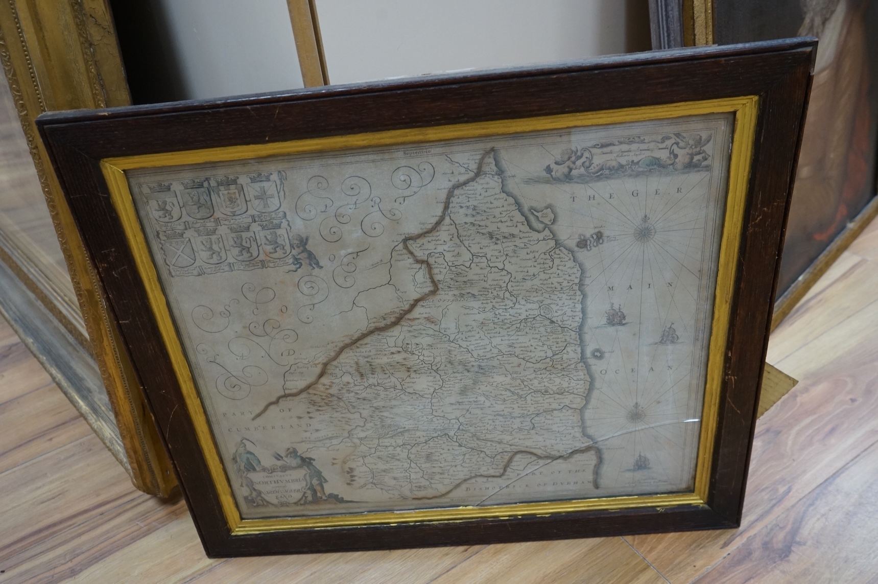 Three 18th century and later hand coloured maps, comprising, one by Robert Morden, Bedfordshire, Northumberland and one other, largest 44 x 55cm